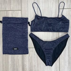 Triangl Mica Sparkle Navy Blue Bikini - Size M